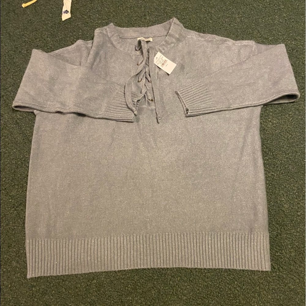 American Eagle lace up knit sweater